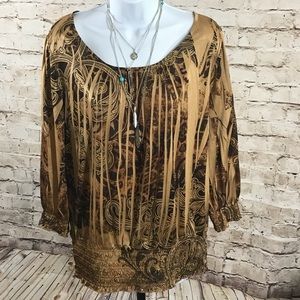 Cato animal print long sleeve and elastic bottom